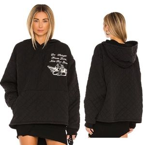 Boys Lie Revolve For Love Quilted Hoodie Women's Black
